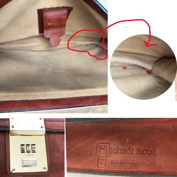 Michael Scott Briefcase English Bridle Leather Business Bag Portfolio Vintage - Picture 8 of 8